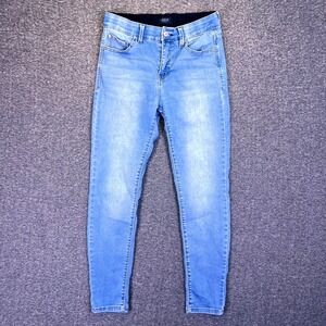 Curve Appeal Jeans Womens 8/29 Light Wash Skinny Casual Elastic Waist 28.5x26
